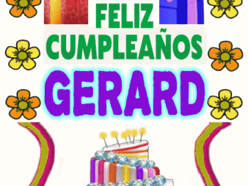 Feliz Cumpleaños GERARD imágenes gif